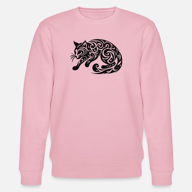 Schwarze Katze - Stanley/Stella Unisex Bio-Sweatshirt CHANGER  - Hellrosa