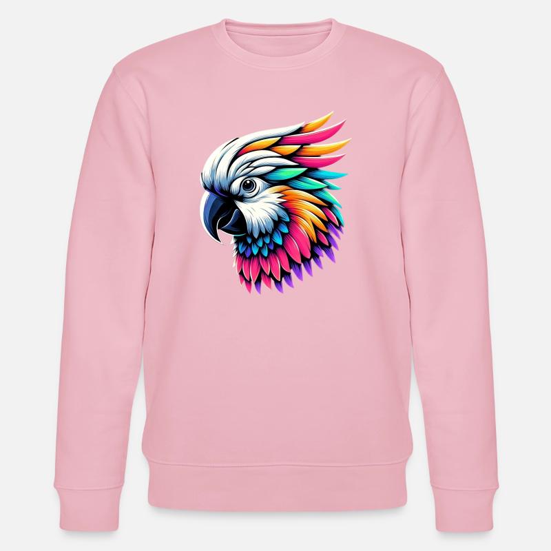 Kakadu-Papagei mit Kamm - Stanley/Stella Unisex Bio-Sweatshirt CHANGER  - Hellrosa