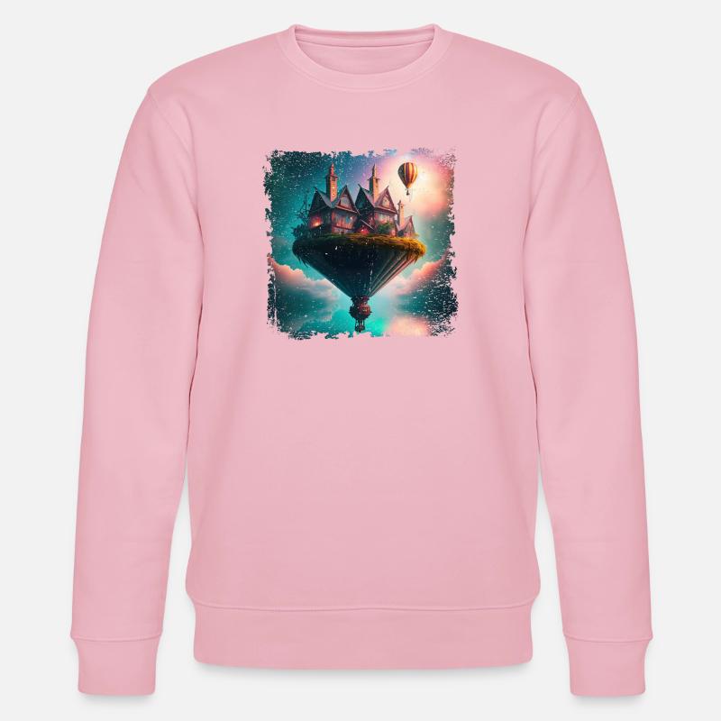 Fantasy schwebendes Dorf - Stanley/Stella Unisex Bio-Sweatshirt CHANGER  - Hellrosa