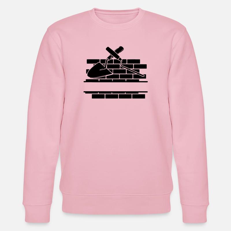 Fugennagel und Kelle mit Wand - Stanley/Stella Unisex Bio-Sweatshirt CHANGER  - Hellrosa
