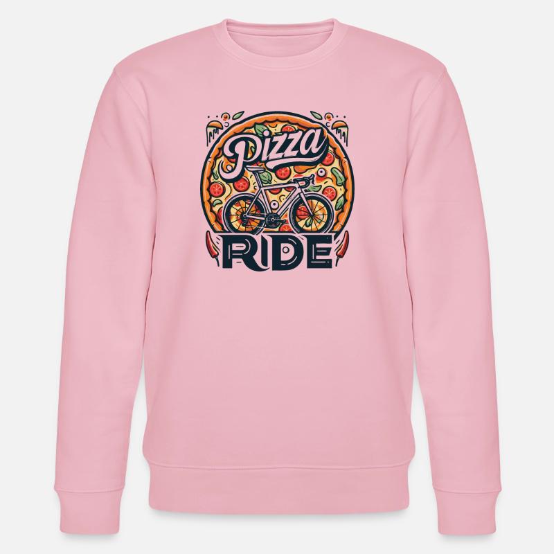 Design der Pizza-Radtour - Stanley/Stella Unisex Bio-Sweatshirt CHANGER  - Hellrosa
