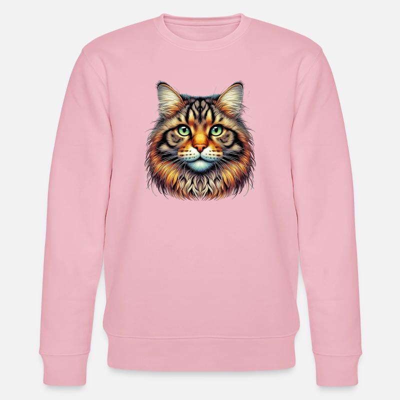 Katze - Stanley/Stella Unisex Bio-Sweatshirt CHANGER  - Hellrosa