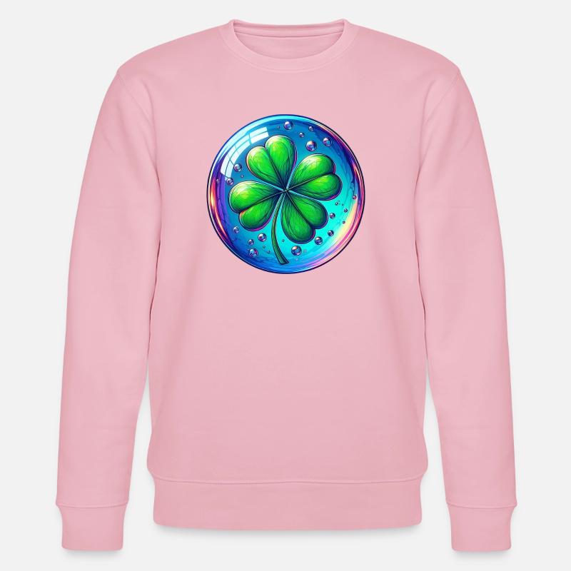 Four-leaf clover - Stanley/Stella CHANGER Unisex Organic Sweatshirt - cotton pink