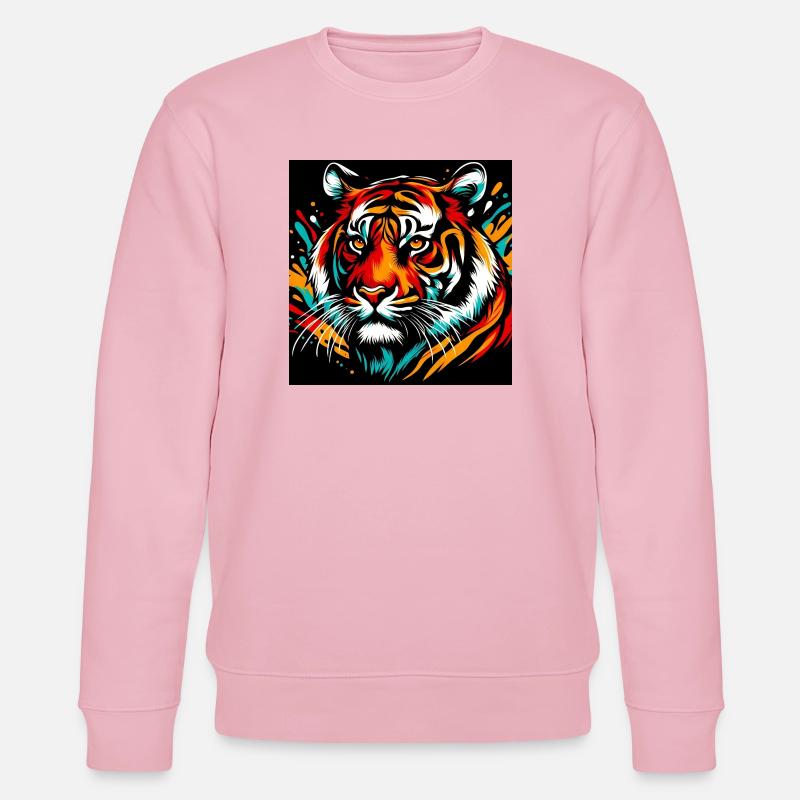 Tiger - Stanley/Stella Unisex Bio-Sweatshirt CHANGER  - Hellrosa