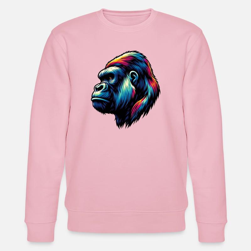 Gorilla - Stanley/Stella Unisex Bio-Sweatshirt CHANGER  - Hellrosa