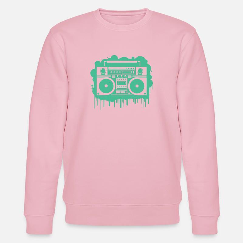 Cyan Ghettoblaster (durchsichtig) - Stanley/Stella Unisex Bio-Sweatshirt CHANGER  - Hellrosa