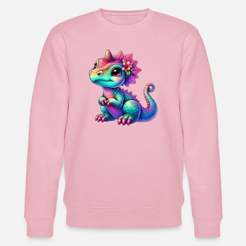 Dinosaurier - Stanley/Stella Unisex Bio-Sweatshirt CHANGER  - Hellrosa
