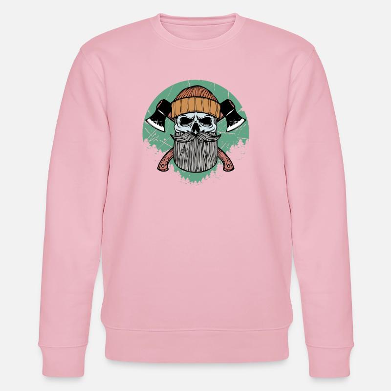 Bûcheron hache boiserie bois solide mètre - Sweat bio CHANGER Stanley/Stella Unisexe - rose pâle