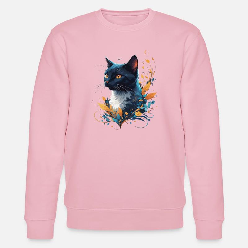 Bunte Katze - Stanley/Stella Unisex Bio-Sweatshirt CHANGER  - Hellrosa