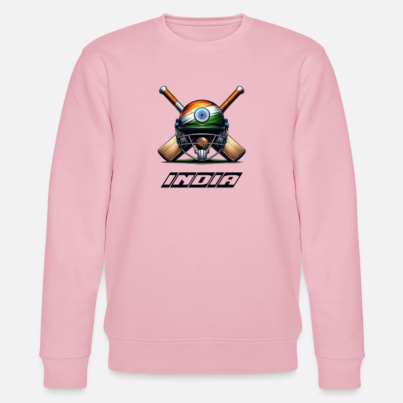 Indien Elefanten Cricket Helm Design - Stanley/Stella Unisex Bio-Sweatshirt CHANGER  - Hellrosa