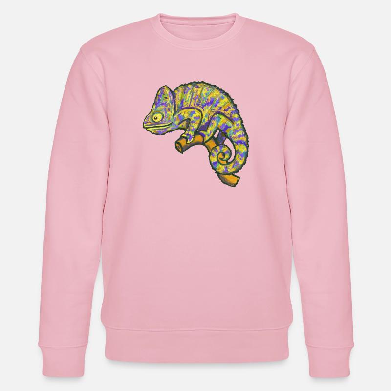 Chamaeleon Exotisch Tier Lustig - Stanley/Stella Unisex Bio-Sweatshirt CHANGER  - Hellrosa