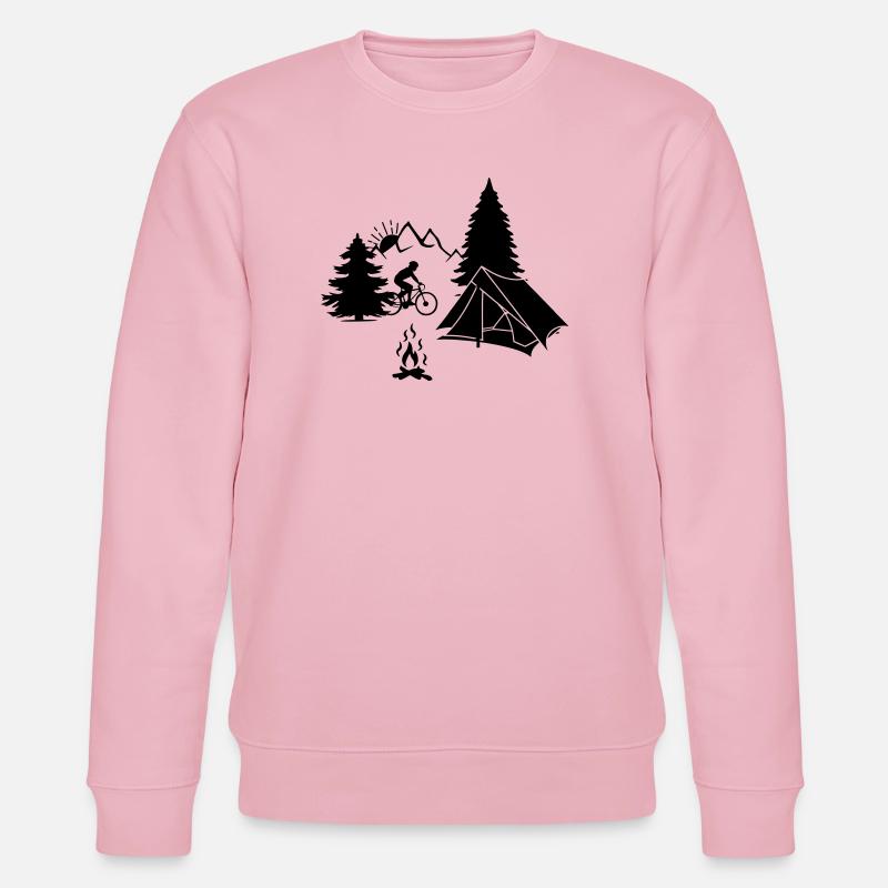 Camping de vacances à vélo - Sweat bio CHANGER Stanley/Stella Unisexe - rose pâle