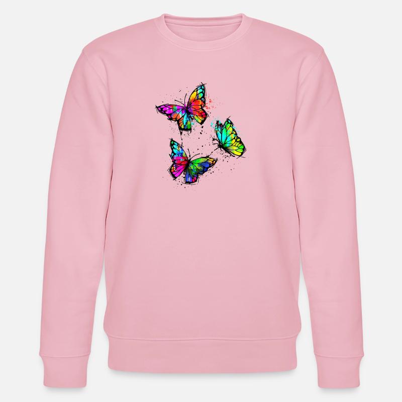 Strassenkunst Schmetterling Kunst Graffiti - Stanley/Stella Unisex Bio-Sweatshirt CHANGER  - Hellrosa
