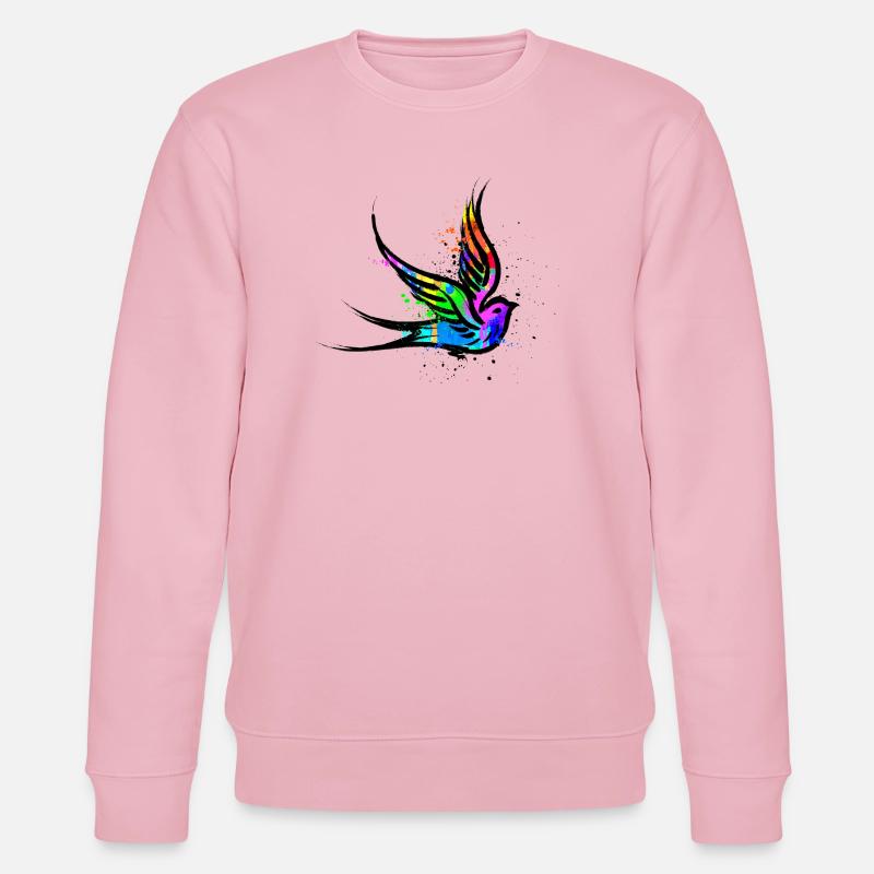 Vogel Kunst Graffiti Zeichnen Illustration - Stanley/Stella Unisex Bio-Sweatshirt CHANGER  - Hellrosa