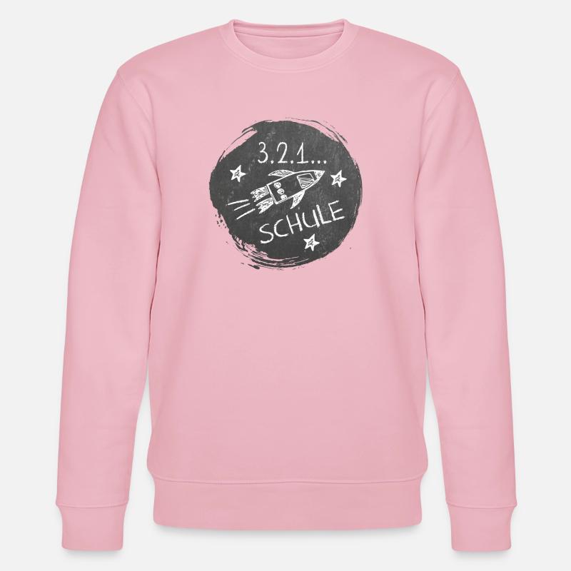 Schulstart - 3-2-1-Schule | Rakete Tafeloptik - Stanley/Stella Unisex Bio-Sweatshirt CHANGER  - Hellrosa