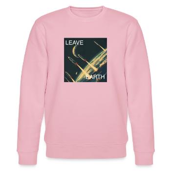 Retro Style Plakat Raumfahrt „Leave Earth“ - Stanley/Stella Unisex Bio-Sweatshirt CHANGER  - Hellrosa - Vorne - Jaron (178cm) & Liana (172cm)