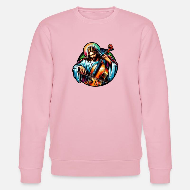 Cello Musik Jesus Christus Design - Stanley/Stella Unisex Bio-Sweatshirt CHANGER  - Hellrosa