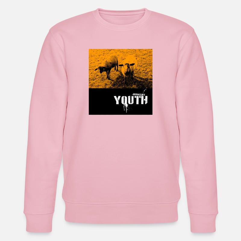 Freche Schafe auf Feld mit Graffiti-Text - Stanley/Stella Unisex Bio-Sweatshirt CHANGER - Hellrosa