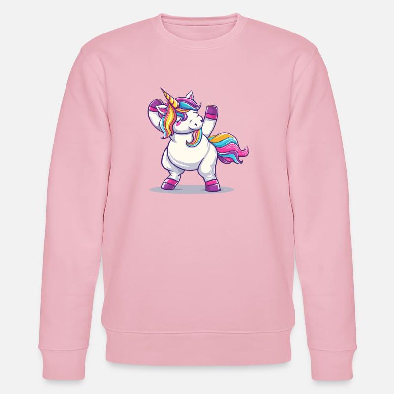 Tanzendes Einhorn - Stanley/Stella Unisex Bio-Sweatshirt CHANGER  - Hellrosa
