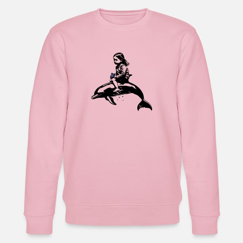 Der Delphin und das Mädchen - Stanley/Stella Unisex Bio-Sweatshirt CHANGER  - Hellrosa