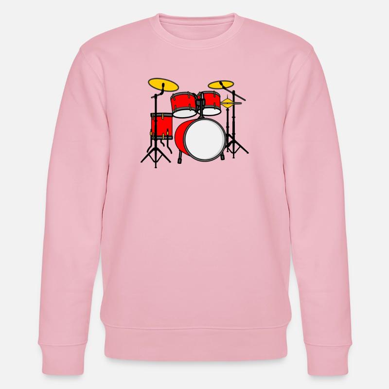 Schlagzeug rotes Logo - Stanley/Stella Unisex Bio-Sweatshirt CHANGER  - Hellrosa