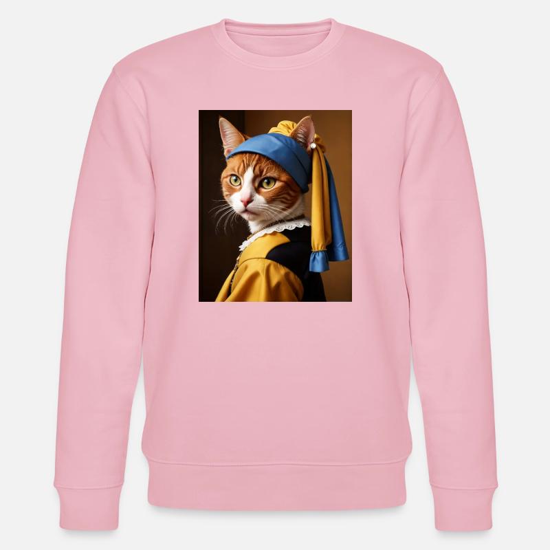 Die Katze mit dem Perlenohrgehänge - Stanley/Stella Unisex Bio-Sweatshirt CHANGER  - Hellrosa