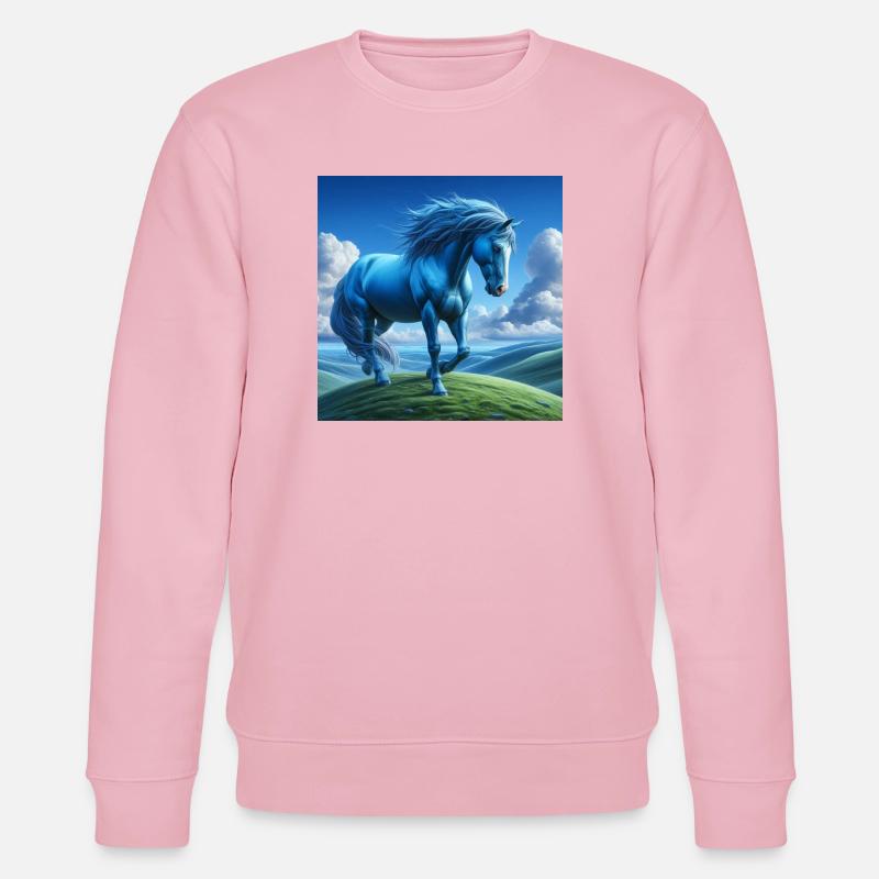 Blaues Pferd - Stanley/Stella Unisex Bio-Sweatshirt CHANGER  - Hellrosa