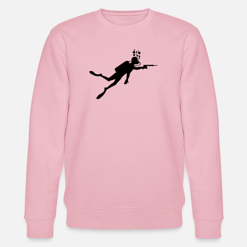 Plongeur avec arbalète - Sweat bio CHANGER Stanley/Stella Unisexe - rose pâle