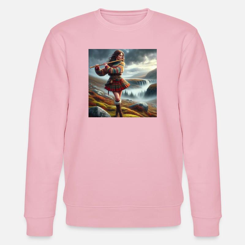 Keltische Musikerin - Stanley/Stella Unisex Bio-Sweatshirt CHANGER  - Hellrosa