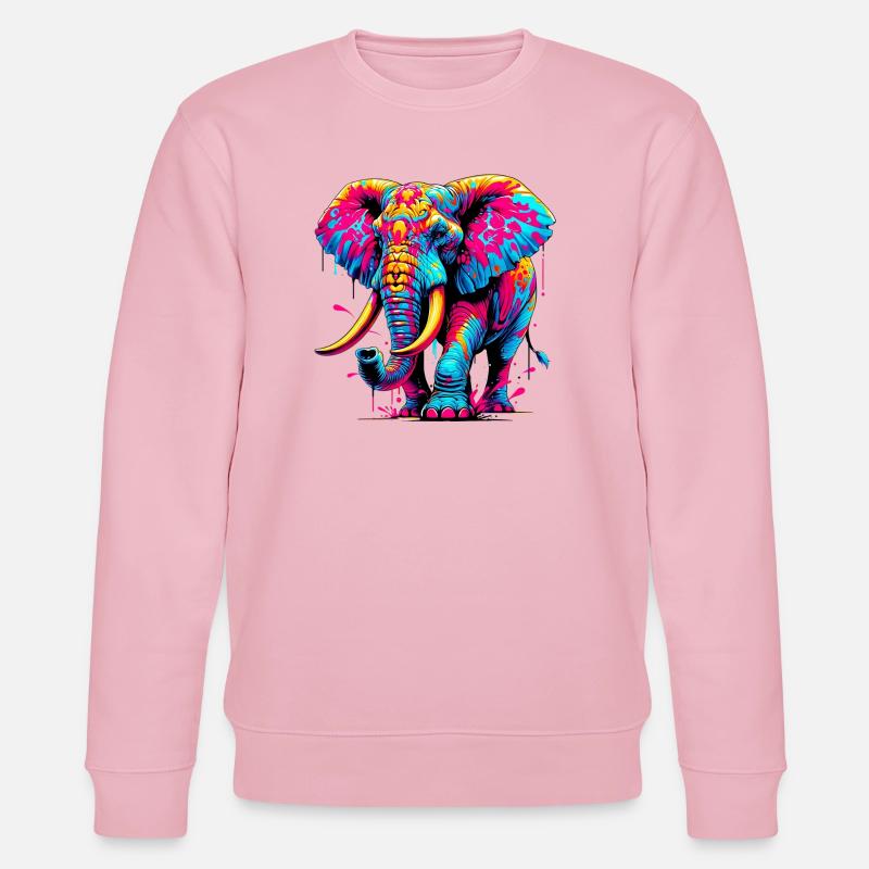 Éléphant - Sweat bio CHANGER Stanley/Stella Unisexe - rose pâle