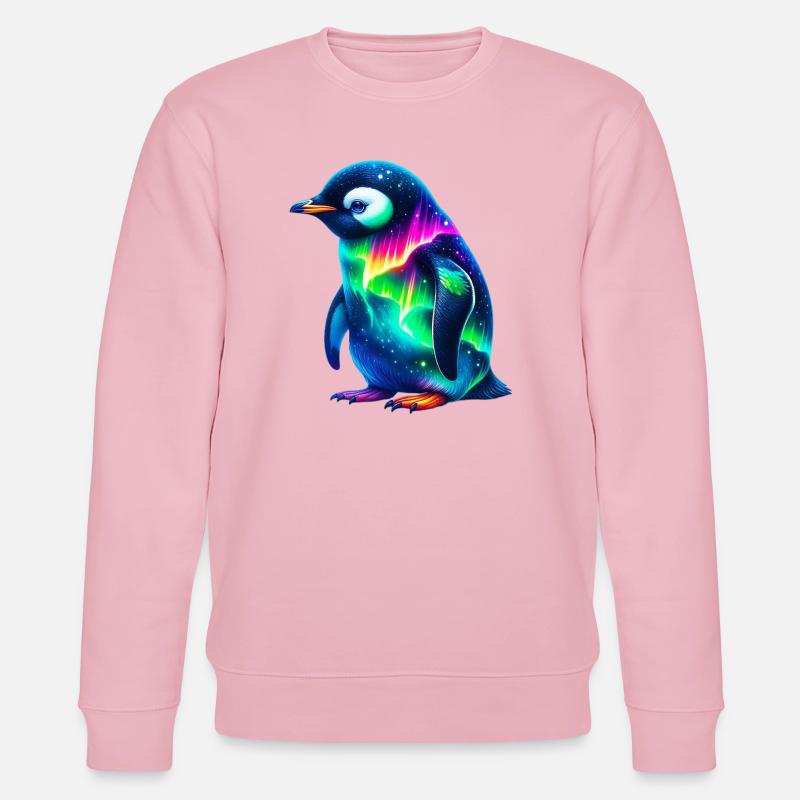 Aurora Borealis Pinguin - Stanley/Stella Unisex Bio-Sweatshirt CHANGER  - Hellrosa