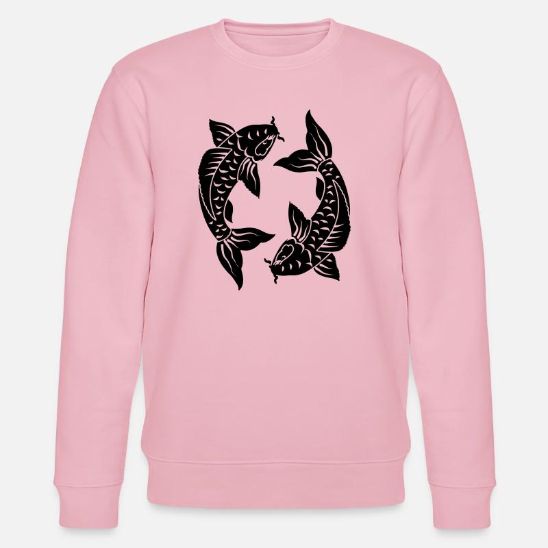 Sternzeichen Bild Fische - Stanley/Stella Unisex Bio-Sweatshirt CHANGER  - Hellrosa