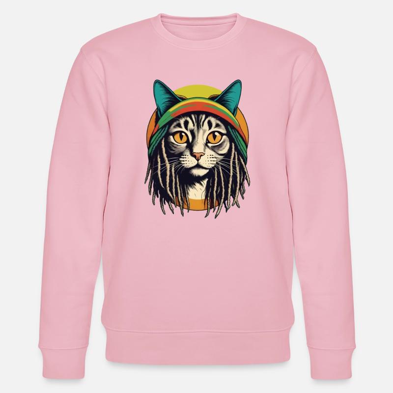 Chat rasta cool - Sweat bio CHANGER Stanley/Stella Unisexe - rose pâle
