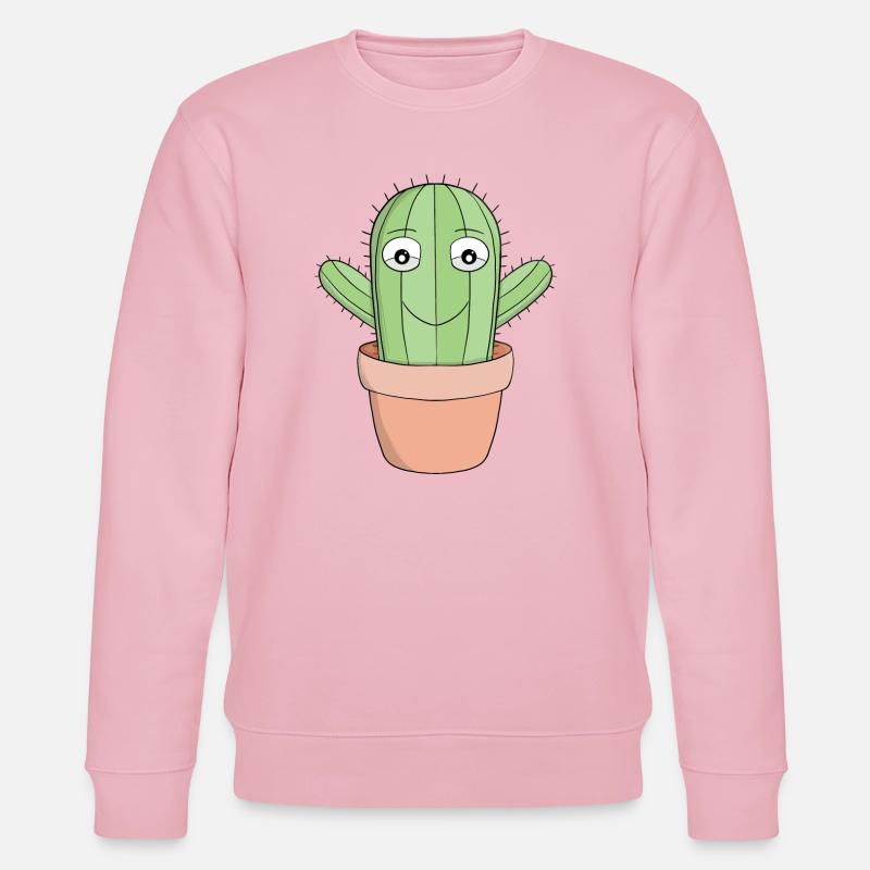 Ein süßer lächelnder Kaktus - Stanley/Stella Unisex Bio-Sweatshirt CHANGER  - Hellrosa