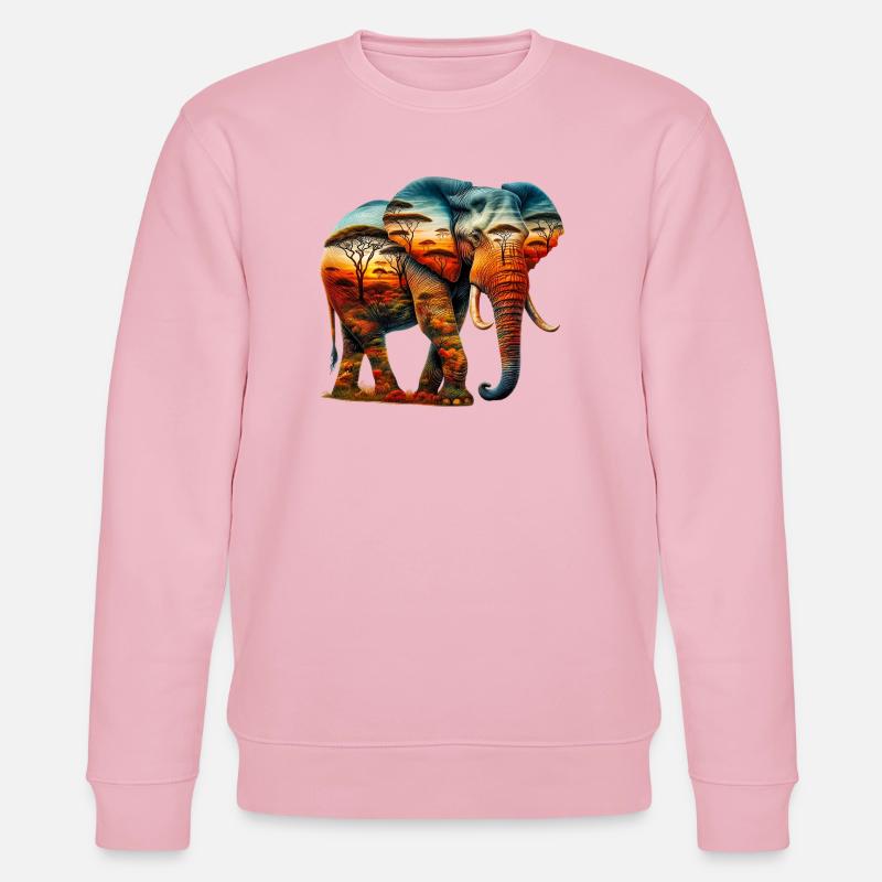 Elefant - Stanley/Stella Unisex Bio-Sweatshirt CHANGER  - Hellrosa