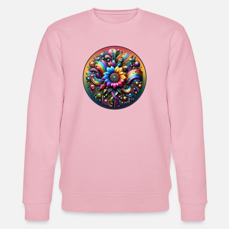 Mechanical Rainbow Flower - Stanley/Stella Unisex Bio-Sweatshirt CHANGER  - Hellrosa