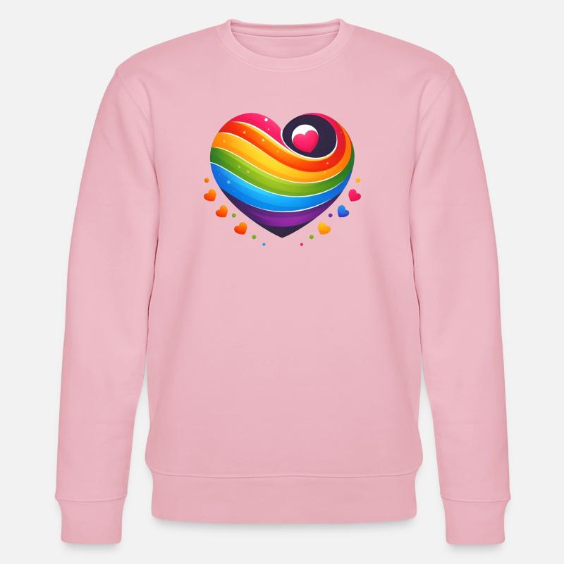 Rainbow Heart - Stanley/Stella Unisex Bio-Sweatshirt CHANGER  - Hellrosa
