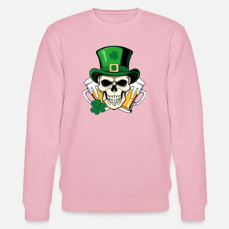 Crâne San Patrick Day - Sweat bio CHANGER Stanley/Stella Unisexe - rose pâle