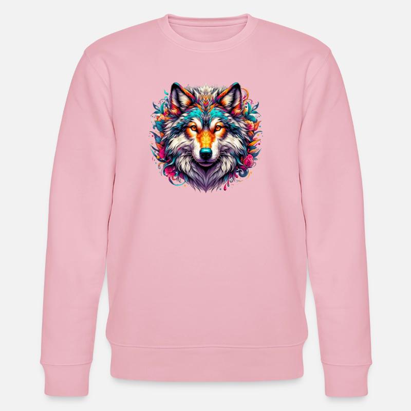 Wolf - Stanley/Stella Unisex Bio-Sweatshirt CHANGER - Hellrosa