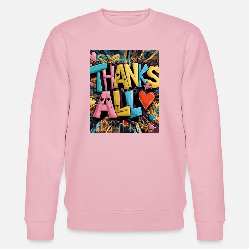 Graffiti-Stil Dankeschön-Herz-Design - Stanley/Stella Unisex Bio-Sweatshirt CHANGER  - Hellrosa