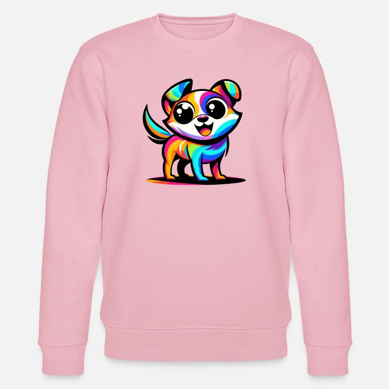 Un chien vibrant de style dessin animé - Sweat bio CHANGER Stanley/Stella Unisexe - rose pâle