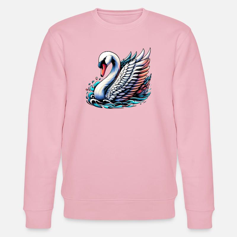 Schwan - Stanley/Stella Unisex Bio-Sweatshirt CHANGER  - Hellrosa