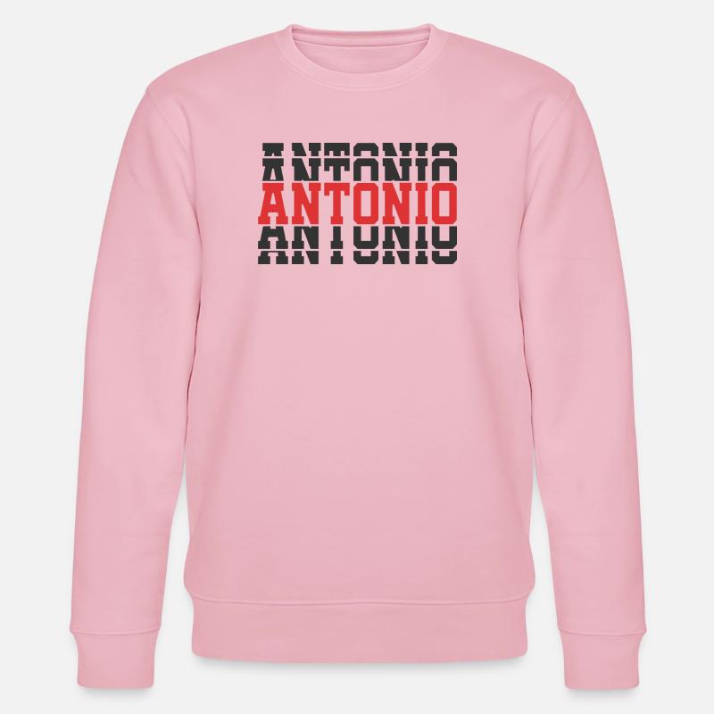 Antonio T-Shirt Geschenkidee gestapelter Text - Stanley/Stella Unisex Bio-Sweatshirt CHANGER  - Hellrosa