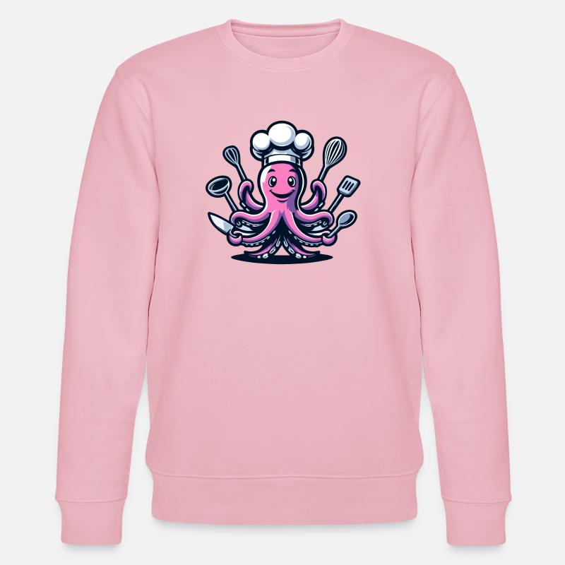 Octo-Chef: Der Gourmet-Tentakel - Stanley/Stella Unisex Bio-Sweatshirt CHANGER  - Hellrosa