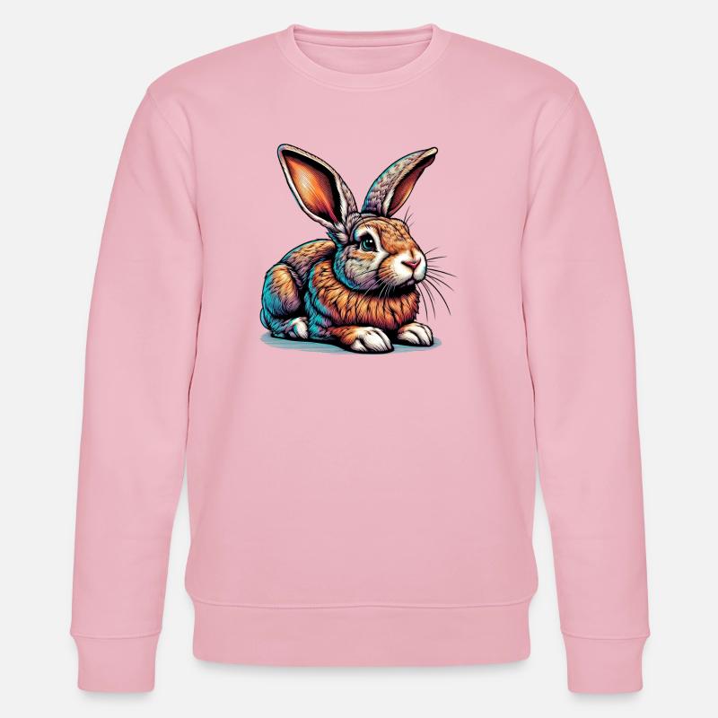 Kaninchen - Stanley/Stella Unisex Bio-Sweatshirt CHANGER  - Hellrosa