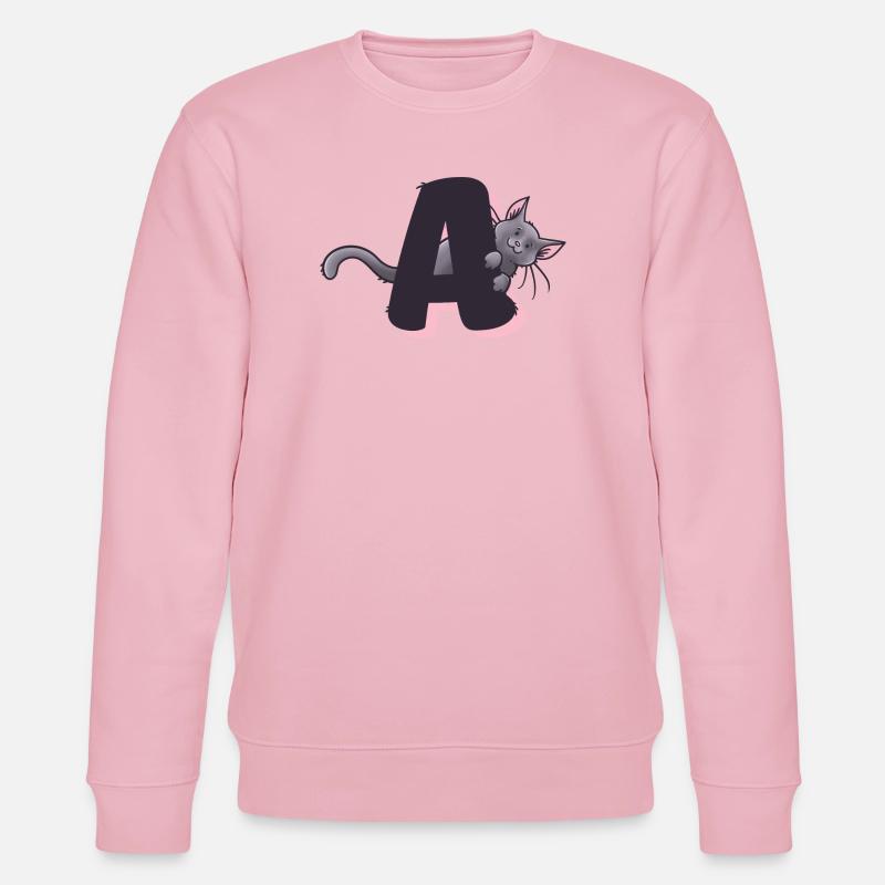 Lettre A du chat - Sweat bio CHANGER Stanley/Stella Unisexe - rose pâle