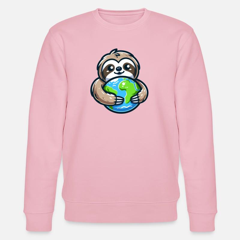 Umarme das Erdfaultier - Stanley/Stella Unisex Bio-Sweatshirt CHANGER  - Hellrosa