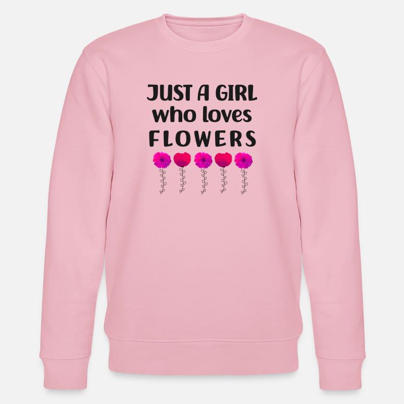 Nur ein Mädchen, das Blumen liebt - Stanley/Stella Unisex Bio-Sweatshirt CHANGER  - Hellrosa