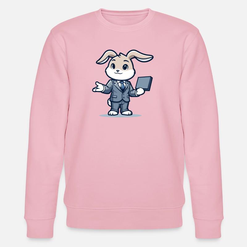 Techie Hopper: Das Unternehmenskaninchen - Stanley/Stella Unisex Bio-Sweatshirt CHANGER  - Hellrosa
