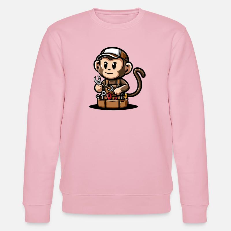 Praktischer Affen-Mechaniker - Stanley/Stella Unisex Bio-Sweatshirt CHANGER  - Hellrosa